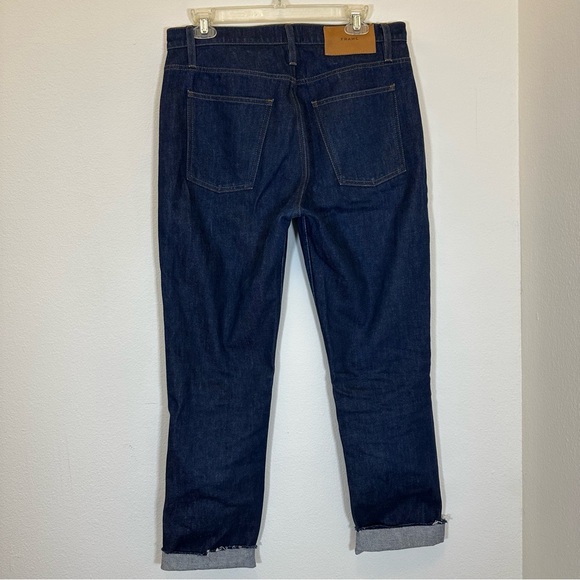 FRAME Denim Le Italien True Straight Jeans Size 29 | Cuffed Cropped | Blue Denim - Picture 2 of 11